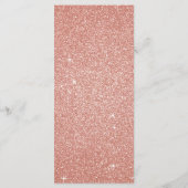 Roze Rose Goud Glitter en Sparkle Bruiloft Menu (Achterkant)