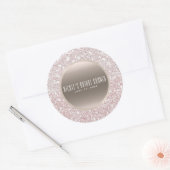 Roze Rose Goud Glitter Glam Elegante bruiloft guns Ronde Sticker (Envelop)
