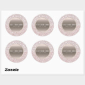 Roze Rose Goud Glitter Glam Elegante bruiloft guns Ronde Sticker (Vel)