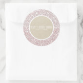 Roze Rose Goud Glitter Kraft Elegante Trouwgunst Ronde Sticker (Tas)