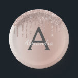 Roze Rose Goud Glitter & Sparkle Monogram Verjaard Papieren Bordje<br><div class="desc">Blush Pink - Roos Gold Faux Ombre Dripping Glitter en Sparkle Elegant Birthday of Bachelorette Party Chic Luxe Borden. Deze Borden voor bruiloft,  Vrijgezellenfeest of verjaardagsfeest kunnen worden aangepast om uw initiaal en voornaam op te nemen. Neem contact op met de ontwerper voor aangepaste overeenkomende items.</div>