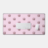 Roze rose goud koningin kroon meisje bureaumat (Keyboard & Muis)