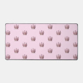 Roze rose goud koningin kroon meisje bureaumat (Voorkant)