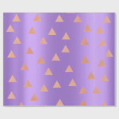 Roze Rose Goud Koper Geometrie Driehoeken Paars Cadeaupapier (Vlak)