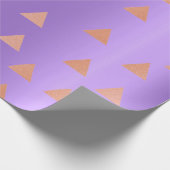 Roze Rose Goud Koper Geometrie Driehoeken Paars Cadeaupapier (Hoek)