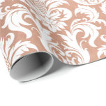 Roze Rose Goud Koper Metallic Royal Zilver Wit Cadeaupapier<br><div class="desc">versierd met een metalen poedertextuur en met altijd een chroomdamp ornamentK</div>