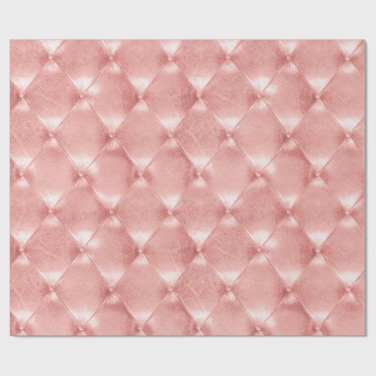 Roze Rose Goud Luxe Opulent Getuft Leer VIP Cadeaupapier (Vlak)