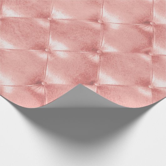 Roze Rose Goud Luxe Opulent Getuft Leer VIP Cadeaupapier (Hoek)