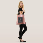 Roze Rose Goud Metaal Elegant Monogram Boekentas Tote Bag (Op model)