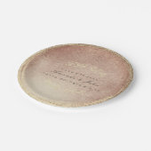 Roze Rose Goud Metallic Bloemenkrans Koper Blush Papieren Bordje (Gekanteld)