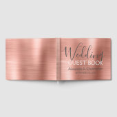 Roze Rose Goud Metallic Bruiloft Gastenboek (Volledig)
