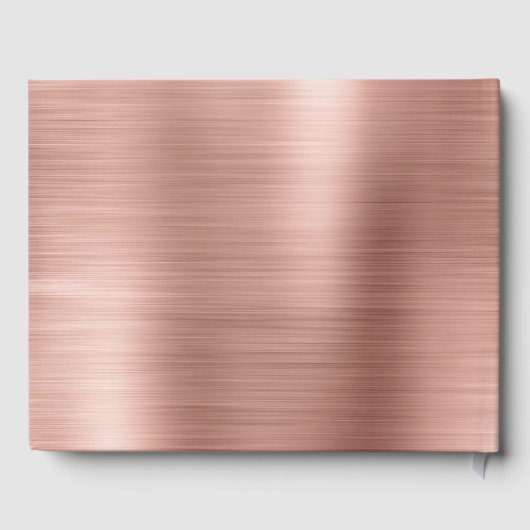 Roze Rose Goud Metallic Bruiloft Gastenboek (Achterkant)
