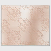 Roze Rose Goud Metallic Goud Zeshoek Geometrie Cadeaupapier (Vlak)