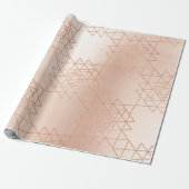 Roze Rose Goud Metallic Goud Zeshoek Geometrie Cadeaupapier (Uitgerold)