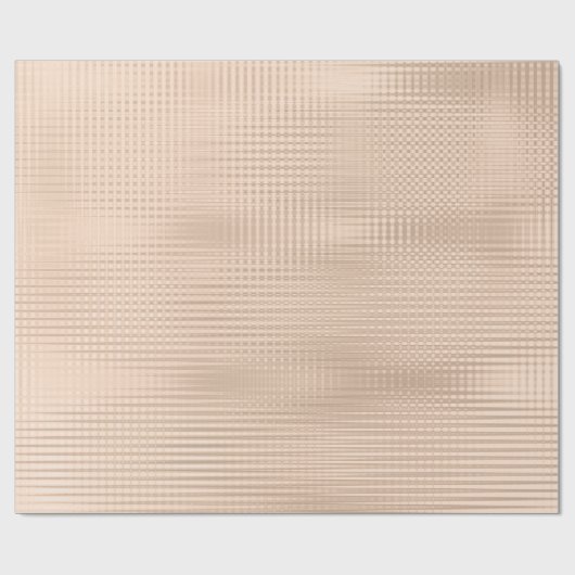 Roze Rose Goud Metallic Grill Stripes Huidpastel Cadeaupapier (Vlak)