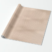 Roze Rose Goud Metallic Grill Stripes Huidpastel Cadeaupapier (Uitgerold)