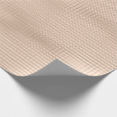 Roze Rose Goud Metallic Grill Stripes Huidpastel Cadeaupapier (Hoek)