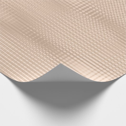 Roze Rose Goud Metallic Grill Stripes Huidpastel Cadeaupapier (Hoek)