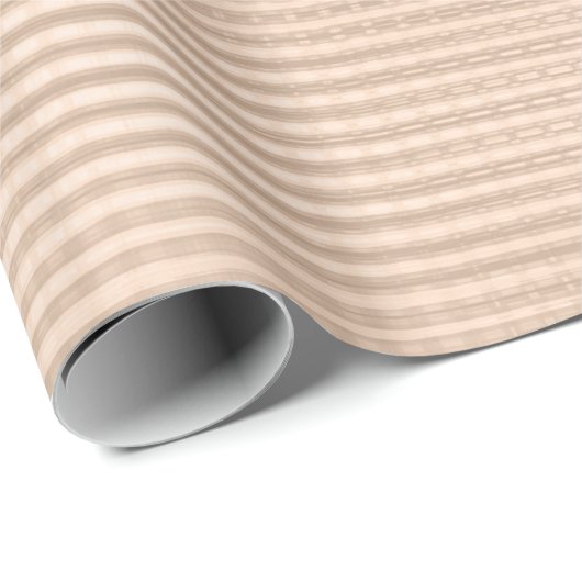 Roze Rose Goud Metallic Grill Stripes Huidpastel Cadeaupapier (Rol Hoek)