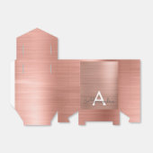 Roze Rose Goud Modern Elegant Monogram Bedankdoosjes (Uitgevouwen)