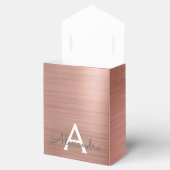 Roze Rose Goud Modern Elegant Monogram Bedankdoosjes (Geopend)