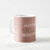 Roze Rose Goud Modern en Chic Bruidsmeisje Koffiemok (Voorkant links)