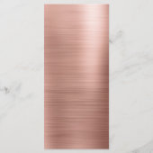 Roze Rose Goud Modern en Elegant Bruiloft Menu (Achterkant)