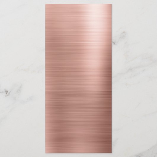 Roze Rose Goud Modern en Elegant Bruiloft Menu (Achterkant)