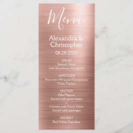 Roze Rose Goud Modern en Elegant Bruiloft Menu