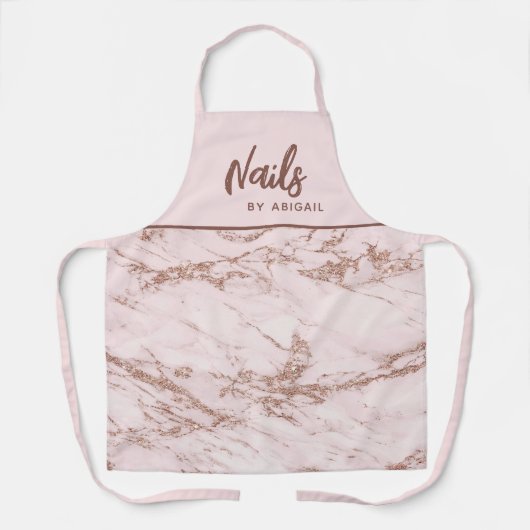  Roze Rose Goud Nail Stylist Schort (Voorkant)