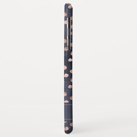 Roze Rose Goud - Navy Blue Polka Dot Pattern Case-Mate iPhone Case (Achterkant/links)