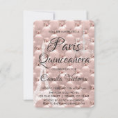 Roze Rose Goud Parijs Quinceañera Viering Kaart (Voorkant)