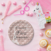 Roze Rose Goud Parijs Quinceañera Viering Papieren Bordje (Feest)