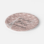 Roze Rose Goud Parijs Quinceañera Viering Papieren Bordje (Gekanteld)