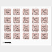 Roze Rose Goud Parijs Quinceañera Viering Vierkante Sticker (Vel)