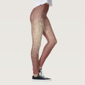 Roze Rose Goud Poeder Glitter Sparkly Glam Zwart Leggings (Rechts)