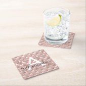 Roze Rose Goud Schattige  Monogram Verjaardag Kartonnen Onderzetters (Insitu)