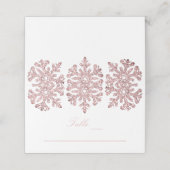 Roze Rose Goud Sneeuwvlokken Winter Zoet Zestien Plaatskaartje (Buitenkant ongevouwen)