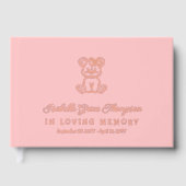 Roze Rose Goud Teddy Bear Meisje In Liefdevolle He Gastenboek (Voorkant)