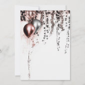 Roze Rose Goud Zilveren Ballonnen Rustieke Ivy Bri Kaart (Achterkant)