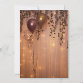 Roze Rose Gouden Ballonnen Lichten Ivy Baby shower Kaart (Achterkant)