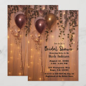 Roze Rose Gouden Ballonnen Lichten Ivy Vrijgezelle Kaart (Voorkant / Achterkant)