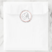 ROZE ROSE Gouden FOLIE Marmeren Monogram LETTER 'A Ronde Sticker (Tas)
