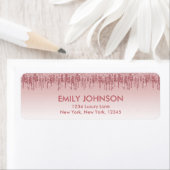 Roze Rose Gouden Huwelijk Glitter en Sparkle Etiket (Insitu)