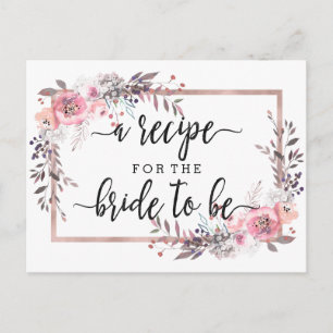 Roze & Rose Gouden Omlijst Bruiloftsreceptkaart Briefkaart