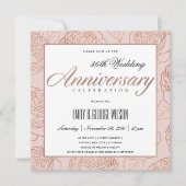 ROZE ROSE GOUDFLORALE HULPJAAR-HERDENKING KAART (Voorkant)