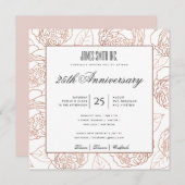 ROZE ROSE GOUDFLORALE ZAKELIJKE FEESTELIJKHEID KAART (Voorkant / Achterkant)