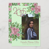 Roze Rose  Gr Foto Afstuderen Aankondiging (Voorkant / Achterkant)