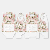 Roze Rose & Greenery Leaves Wedding Bedankdoosjes (Ongevouwen)