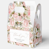 Roze Rose & Greenery Leaves Wedding Bedankdoosjes (Open)